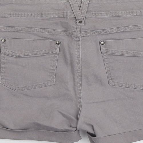 Jones&Co Womens Grey Cotton Basic Shorts Size XL L4 in Regular Button