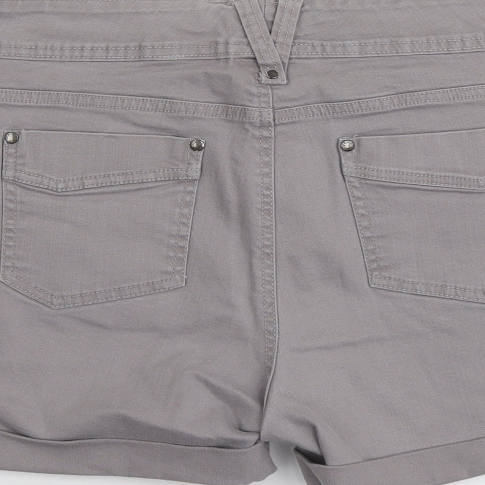 Jones&Co Womens Grey Cotton Basic Shorts Size XL L4 in Regular Button