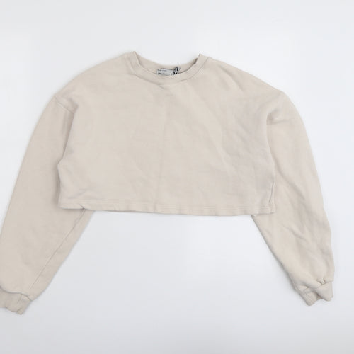ASOS Womens Beige Cotton Pullover Sweatshirt Size 8 Pullover