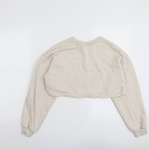 ASOS Womens Beige Cotton Pullover Sweatshirt Size 8 Pullover