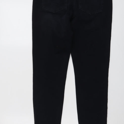 Marks and Spencer Womens Blue Cotton Skinny Jeans Size 12 L27 in Regular Button