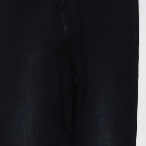Marks and Spencer Womens Blue Cotton Skinny Jeans Size 12 L27 in Regular Button