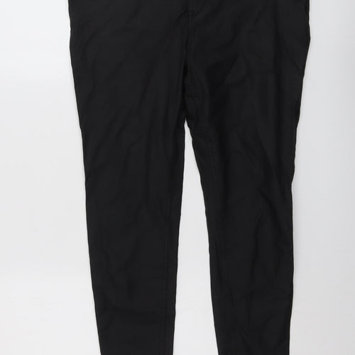 New Look Womens Black Viscose Trousers Size 18 L25 in Regular Button - Coated