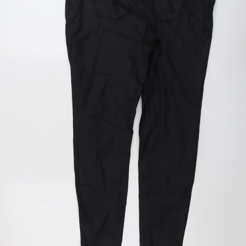 New Look Womens Black Viscose Trousers Size 18 L25 in Regular Button - Coated