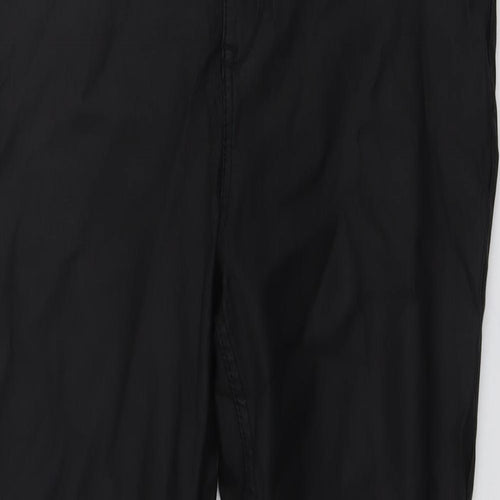 New Look Womens Black Viscose Trousers Size 18 L25 in Regular Button - Coated