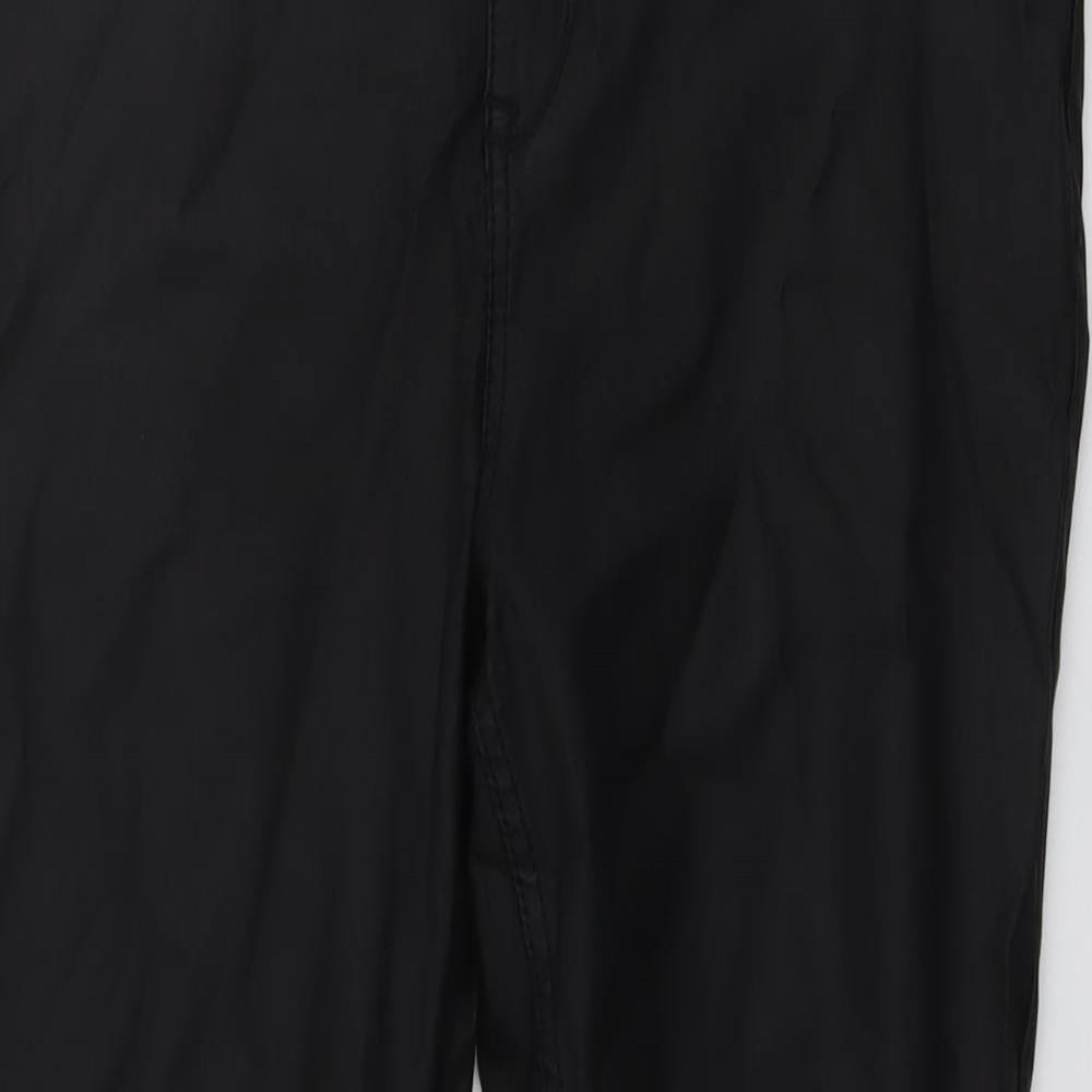 New Look Womens Black Viscose Trousers Size 18 L25 in Regular Button - Coated