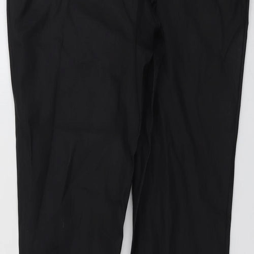 New Look Womens Black Viscose Trousers Size 18 L25 in Regular Button - Coated
