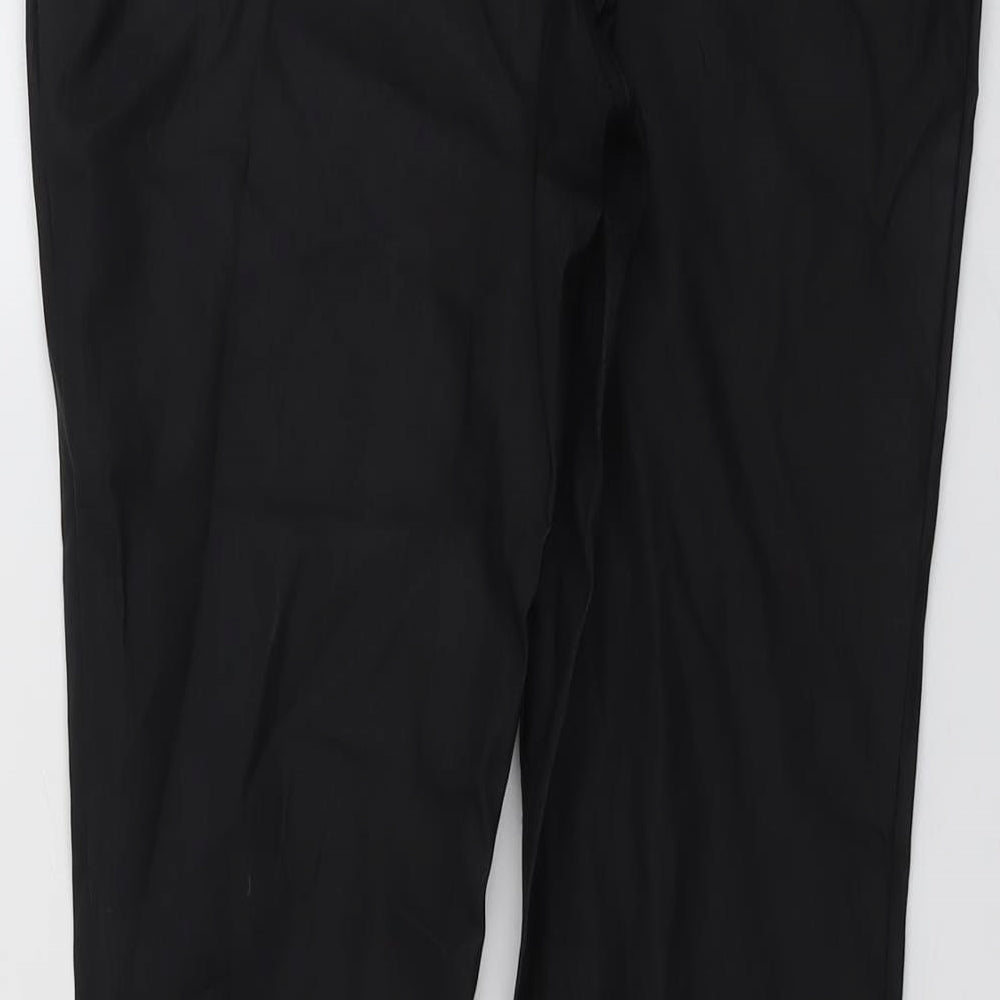 New Look Womens Black Viscose Trousers Size 18 L25 in Regular Button - Coated