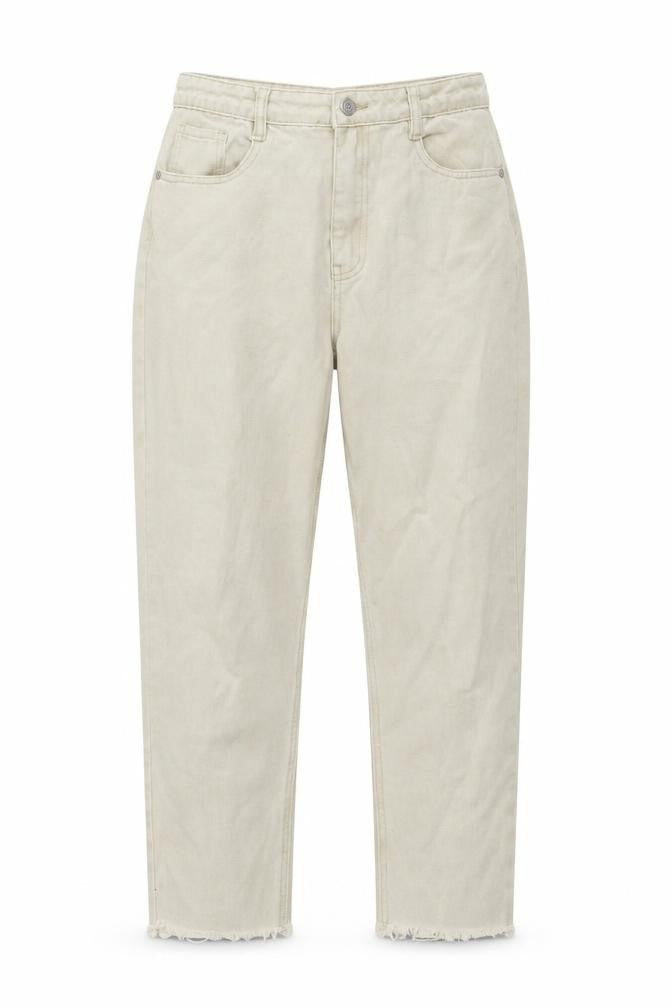Missguided Womens Beige Cotton Mom Jeans Size 30 in L25 in Regular Button