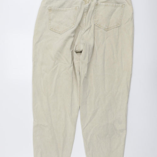 Missguided Womens Beige Cotton Mom Jeans Size 30 in L25 in Regular Button