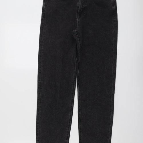 Stradivarius Womens Grey Cotton Straight Jeans Size 8 L27 in Regular Button
