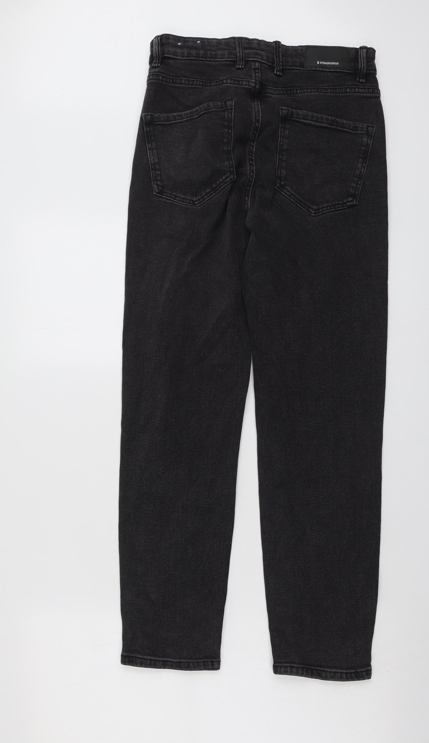 Stradivarius Womens Grey Cotton Straight Jeans Size 8 L27 in Regular Button