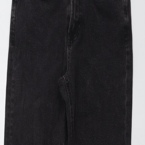 Stradivarius Womens Grey Cotton Straight Jeans Size 8 L27 in Regular Button