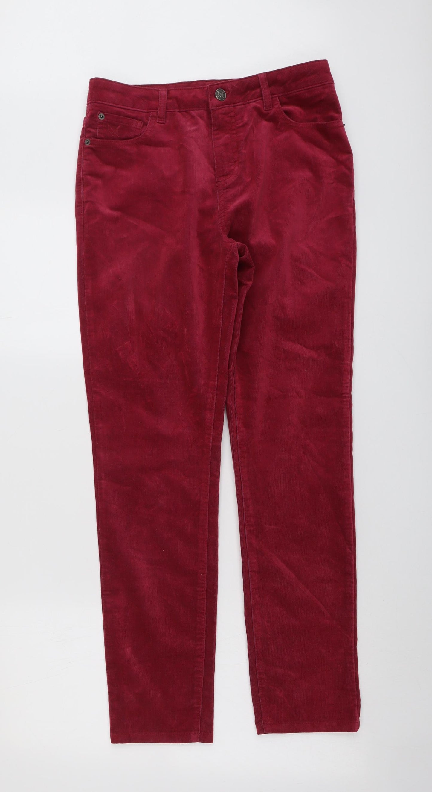 Crew Clothing Womens Pink Cotton Trousers Size 10 L29 in Regular Button
