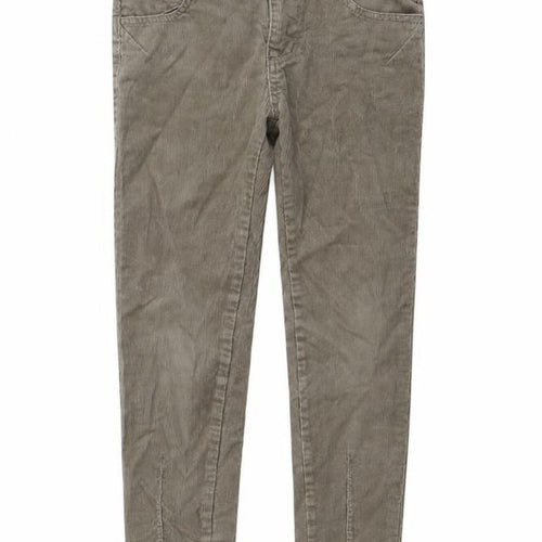 Indigo Girls Beige Cotton Carrot Trousers Size 8 Years Regular Button
