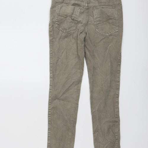 Indigo Girls Beige Cotton Carrot Trousers Size 8 Years Regular Button