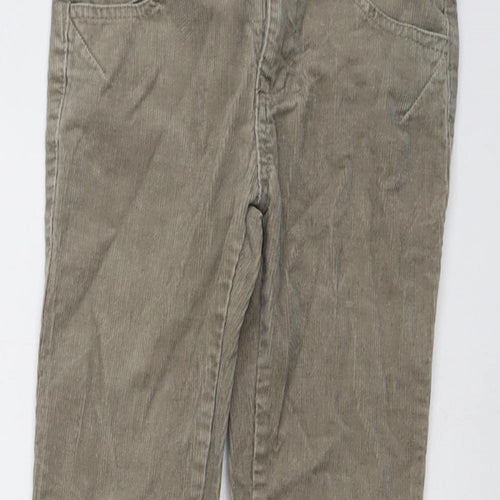 Indigo Girls Beige Cotton Carrot Trousers Size 8 Years Regular Button