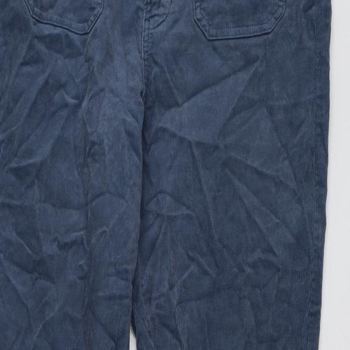 Marks and Spencer Womens Blue Cotton Trousers Size 14 L30 in Regular Button