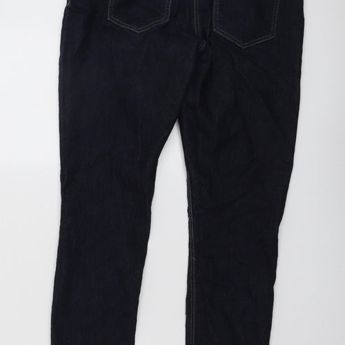 Wallis Womens Blue Cotton Skinny Jeans Size 8 L27 in Regular Button