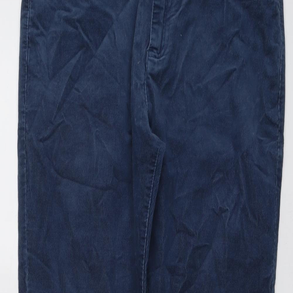 Seasalt Womens Blue Cotton Trousers Size 10 L29 in Regular Button