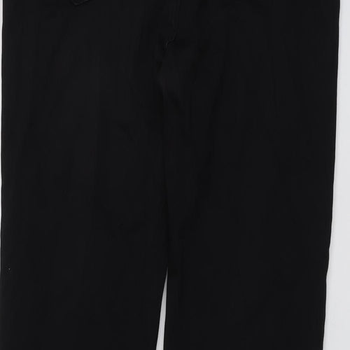 Marks and Spencer Womens Black Cotton Straight Jeans Size 14 L28 in Regular Button