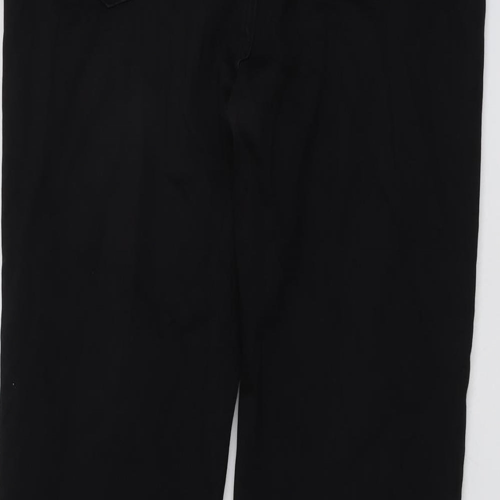 Marks and Spencer Womens Black Cotton Straight Jeans Size 14 L28 in Regular Button