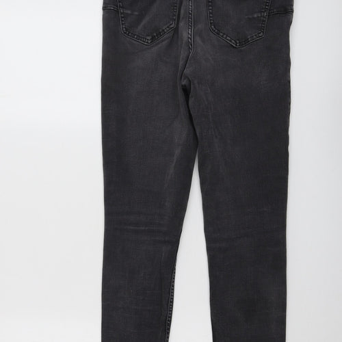 New Look Womens Grey Cotton Skinny Jeans Size 14 L25 in Regular Button