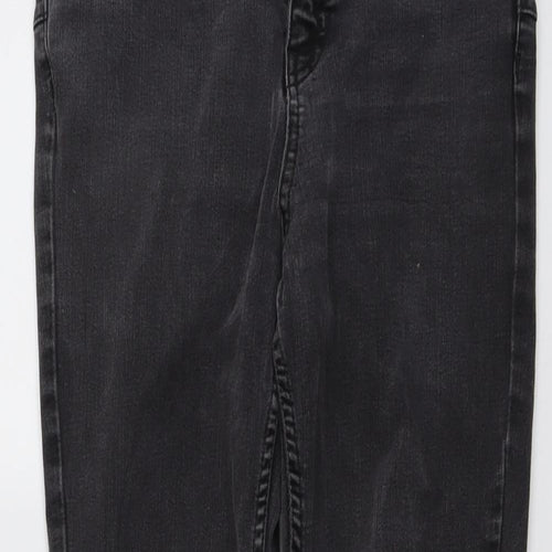 New Look Womens Grey Cotton Skinny Jeans Size 14 L25 in Regular Button