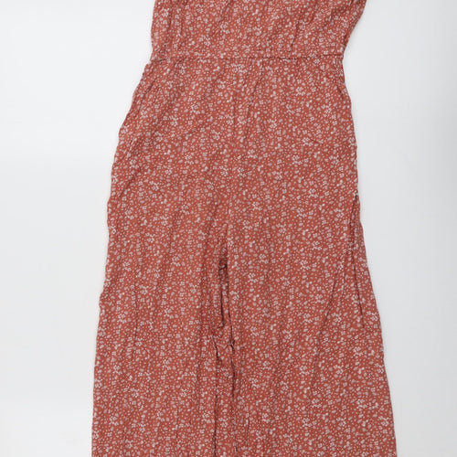 NEXT Girls Pink Floral Viscose Jumpsuit One-Piece Size 11 Years Pullover