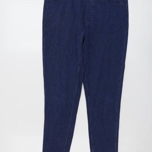 Marks and Spencer Womens Blue Cotton Skinny Jeans Size 12 L25 in Regular