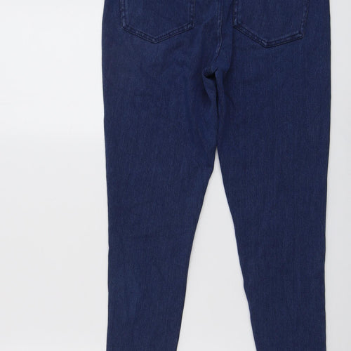 Marks and Spencer Womens Blue Cotton Skinny Jeans Size 12 L25 in Regular