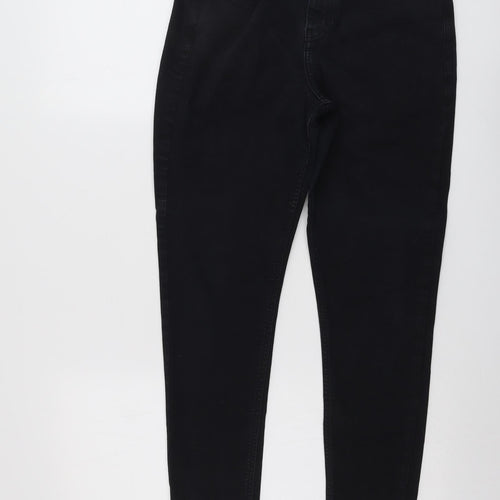 Topshop Womens Black Cotton Skinny Jeans Size 30 in L26 in Regular Button