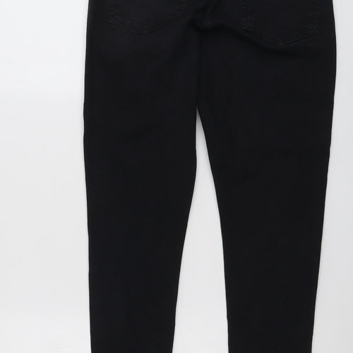 Topshop Womens Black Cotton Skinny Jeans Size 30 in L26 in Regular Button