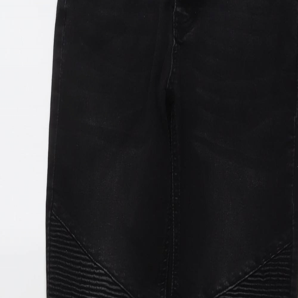 Boohoo Mens Black Cotton Skinny Jeans Size 32 in L30 in Regular Button