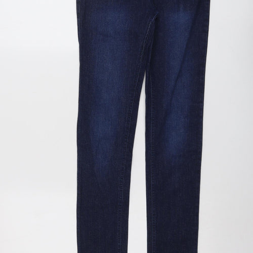 French Connection Girls Blue Cotton Skinny Jeans Size 12-13 Years Regular Button