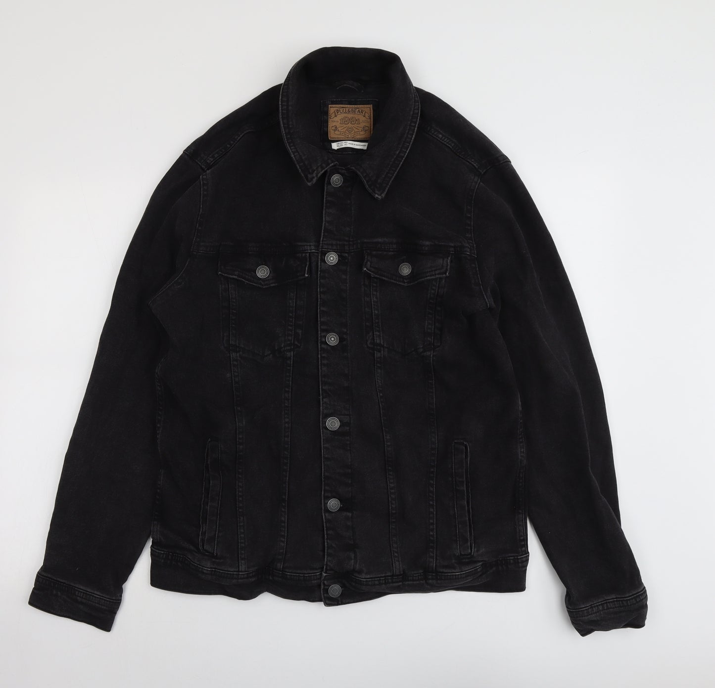 Pull&Bear Mens Black Jacket Size XL Button