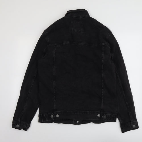 Pull&Bear Mens Black Jacket Size XL Button