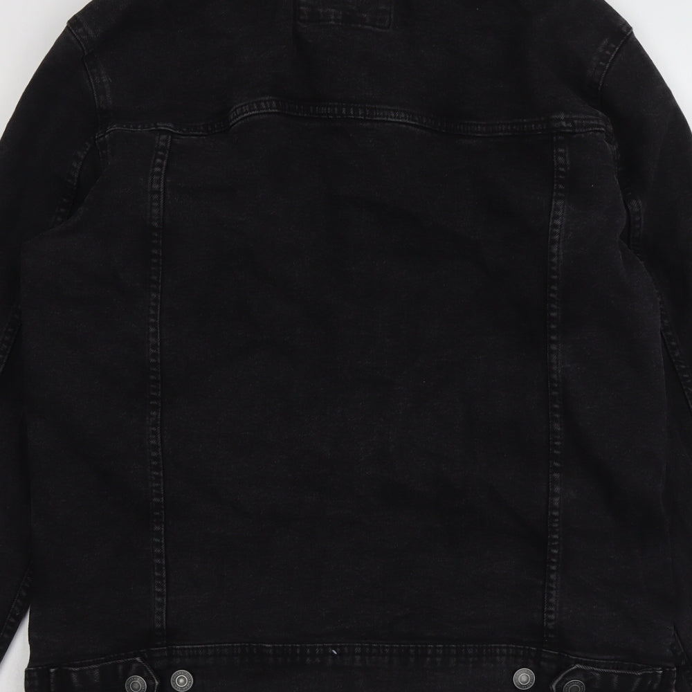 Pull&Bear Mens Black Jacket Size XL Button