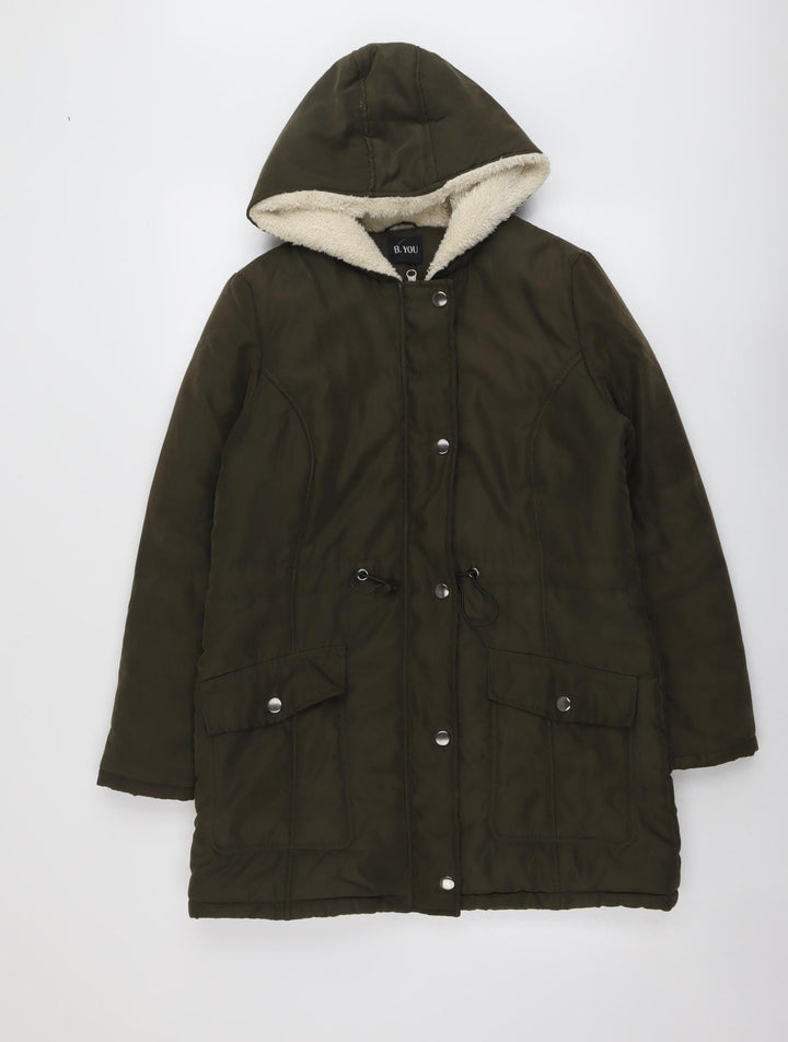 B.YOU Womens Green Jacket Size 10 Zip