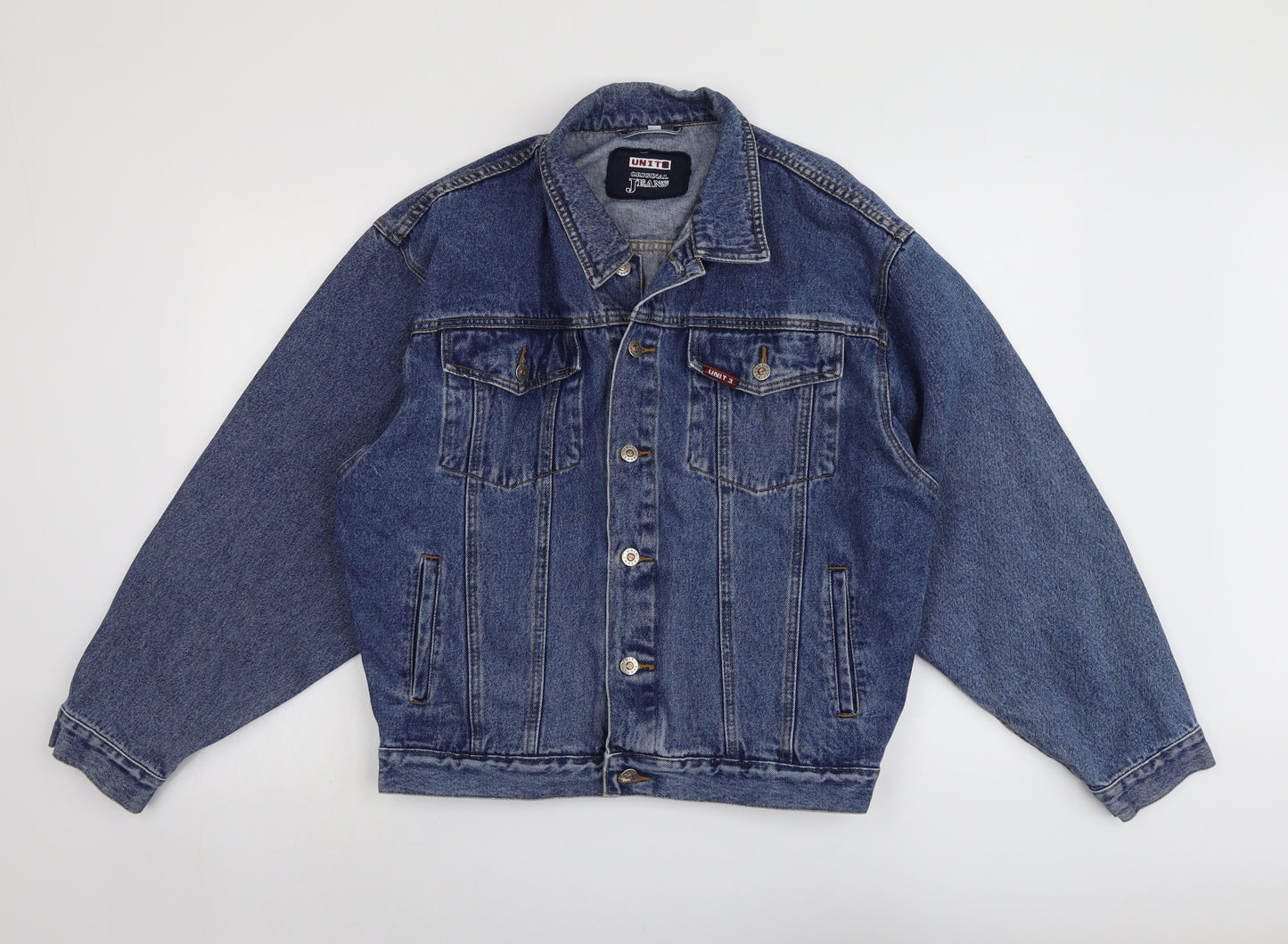 Unit 3 Mens Blue Jacket Size M Button