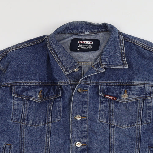 Unit 3 Mens Blue Jacket Size M Button