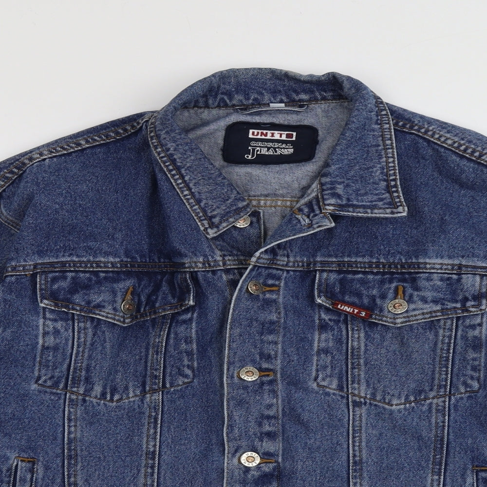 Unit 3 Mens Blue Jacket Size M Button