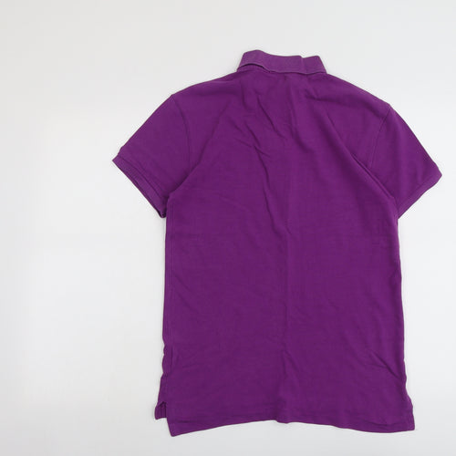 Polo Ralph Lauren Mens Purple Cotton Polo Size M Collared Button
