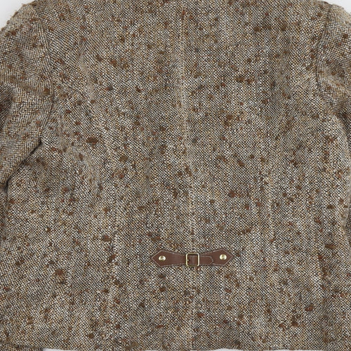WEILL Womens Beige Geometric Jacket Size 14 Button