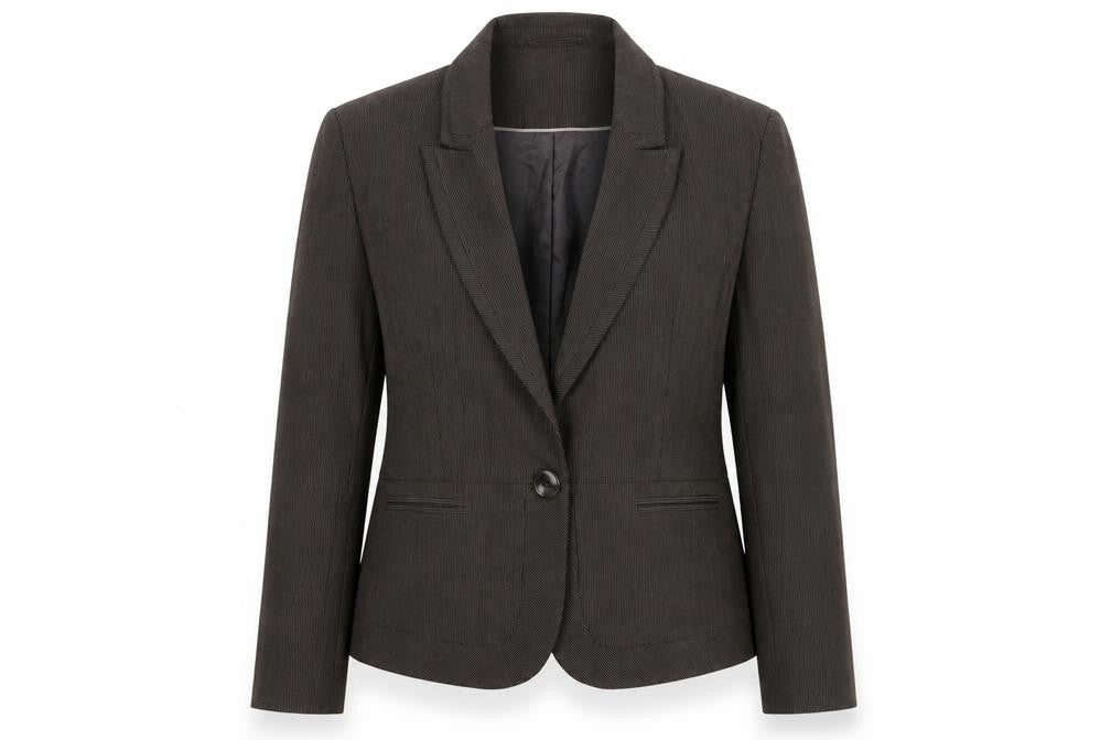 Next Womens Brown Striped Polyester Jacket Blazer Size 16