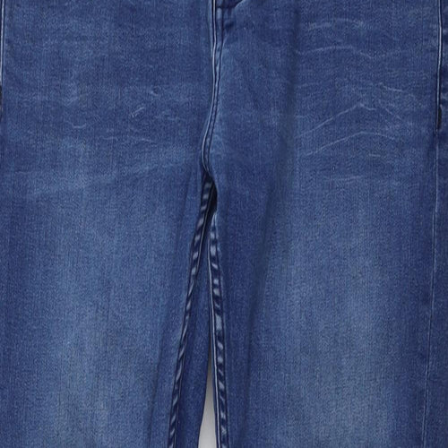 Brave Soul Mens Blue Cotton Skinny Jeans Size 32 in L30 in Regular Button