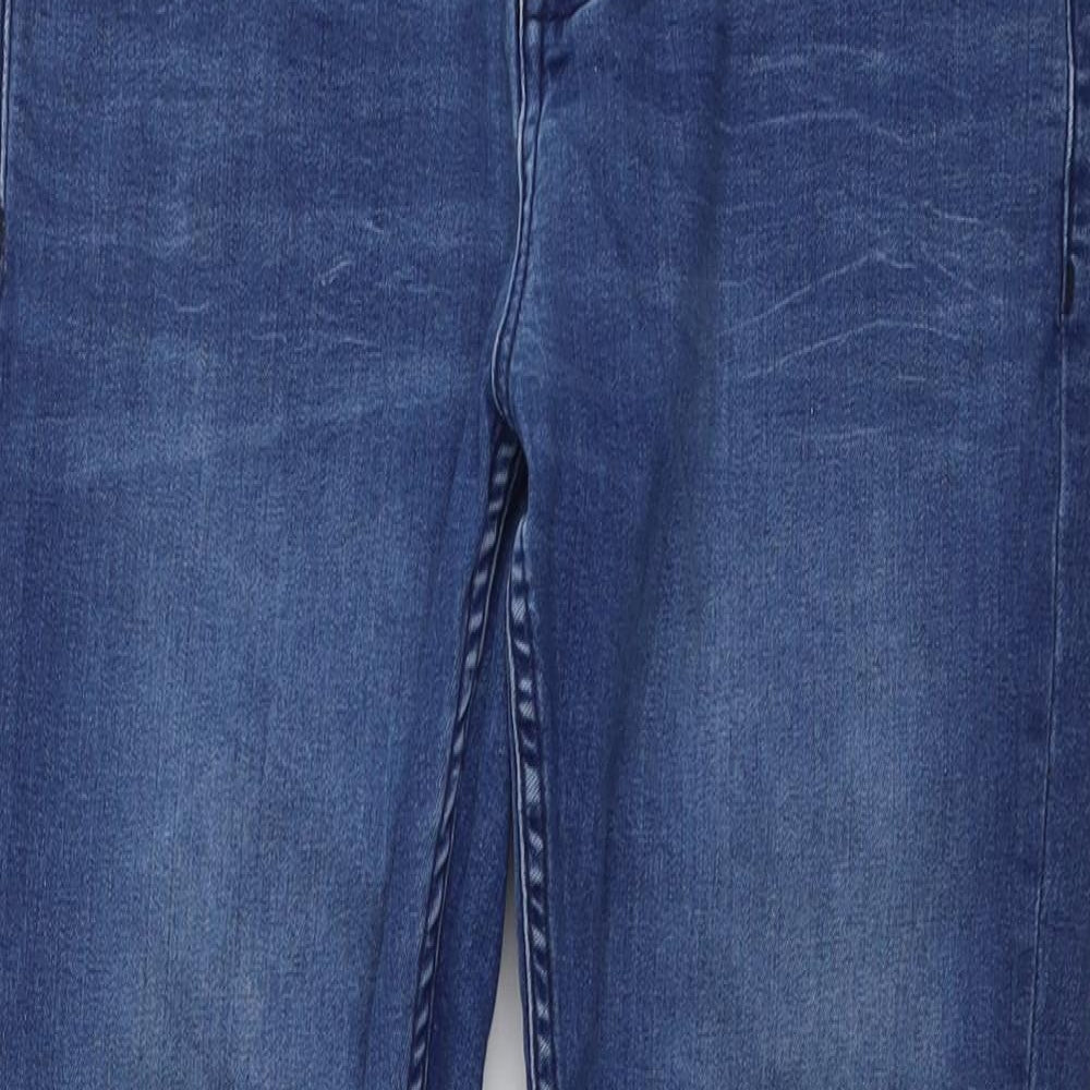 Brave Soul Mens Blue Cotton Skinny Jeans Size 32 in L30 in Regular Button