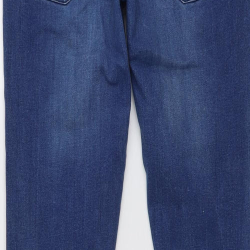 Brave Soul Mens Blue Cotton Skinny Jeans Size 32 in L30 in Regular Button