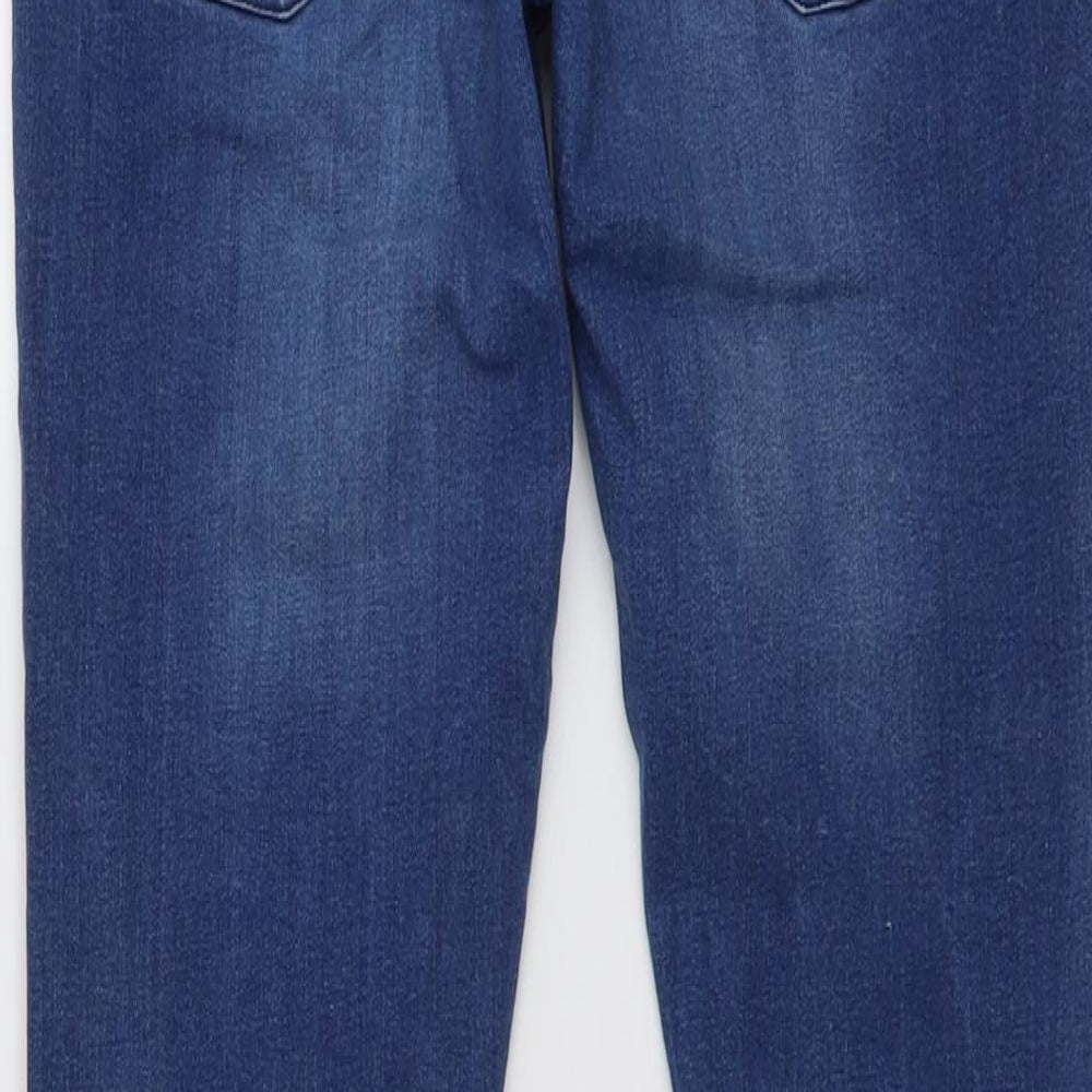Brave Soul Mens Blue Cotton Skinny Jeans Size 32 in L30 in Regular Button