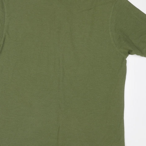 Blue Harbour Mens Green Cotton Polo Size M Collared Button
